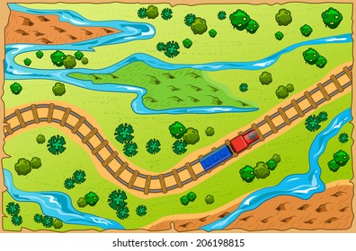 Vector illustration cartoon map of the area. top view