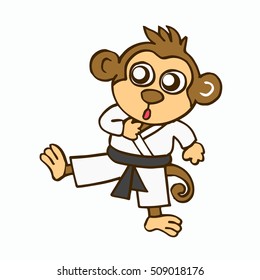 Vector illustration of cartoon martial monkey