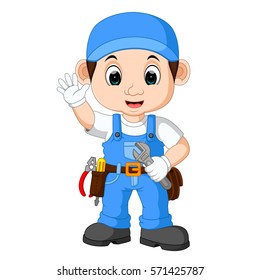 vector illustration of Cartoon illustration of a mechanic