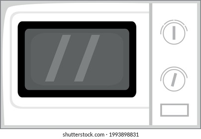 Vector illustration of a cartoon microwave
