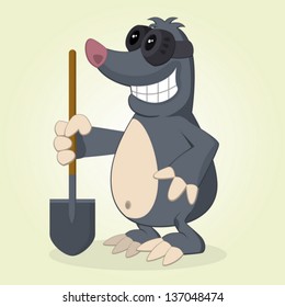 Vector Illustration of Cartoon Mole