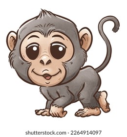 Vector illustration of cartoon monkey