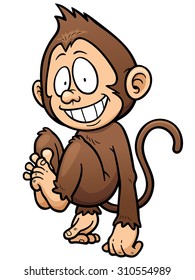Vector illustration of cartoon monkey