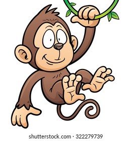 Vector illustration of cartoon monkey