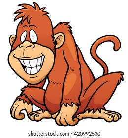 Vector illustration of Cartoon Monkey