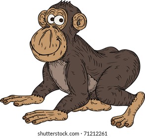 Vector illustration of a cartoon monkey