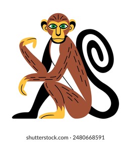 Vector illustration of a Cartoon Monkey character