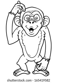 Drawing Monkey Images Stock Photos Vectors Shutterstock Begin with drawing circles and ellipses representing each part of the body. https www shutterstock com image vector vector illustration cartoon monkey coloring book 165419582