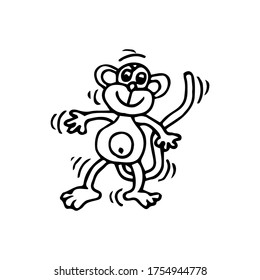 
Vector illustration of cartoon monkey. Coloring page.