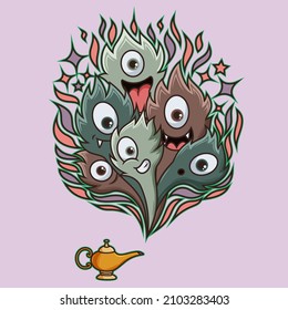 vector illustration cartoon monster abstract