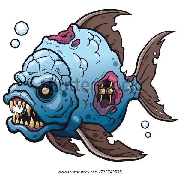 Vector Illustration Cartoon Monster Fish Stock Vector (Royalty Free ...