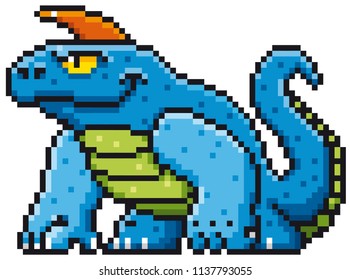 Vector illustration of Cartoon Monster - Pixel design