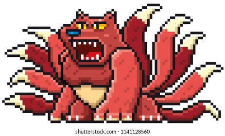 Vector illustration of Cartoon Monster - Pixel design