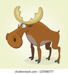 Vector Illustration of Cartoon Moose