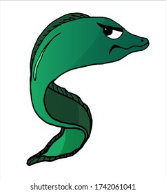 Vector illustration of cartoon  moray eel