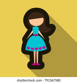 Vector illustration cartoon mother . Isolated white background. Flat design. The woman on 8 march