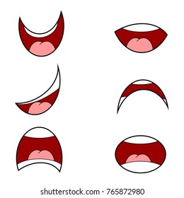 Vector Illustration Cartoon Mouth Different Expressions Stock Vector ...