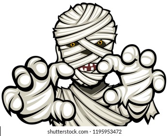 Vector illustration of a cartoon mummy.