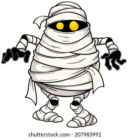 Vector illustration of Cartoon mummy