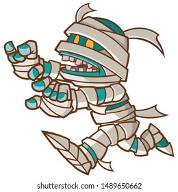 Vector illustration of cartoon Mummy character