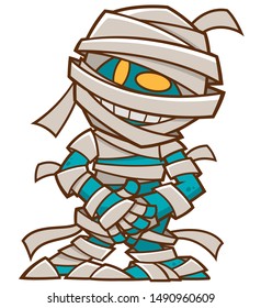 Vector illustration of cartoon Mummy character