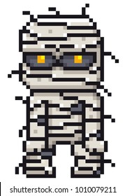 Vector illustration of Cartoon Mummy - Pixel design