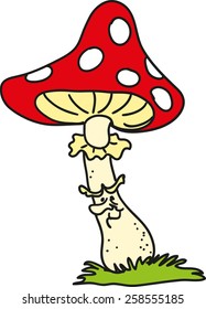 Vector illustration of Cartoon mushroom