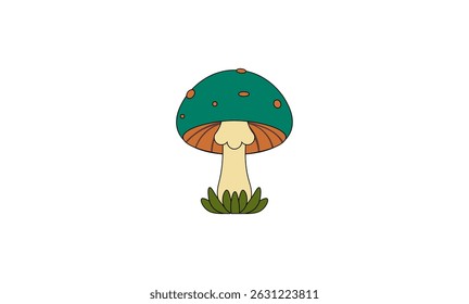 Vector illustration of cartoon mushrooms on isolated background	