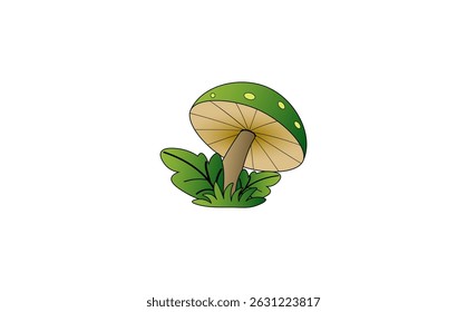 Vector illustration of cartoon mushrooms on isolated background	