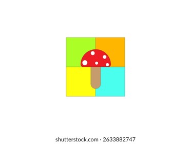 Vector illustration of cartoon mushrooms on isolated background	