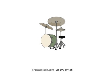 Vector illustration of cartoon musical percussion instruments