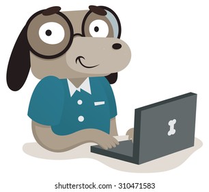 犬 パソコン のイラスト素材 画像 ベクター画像 Shutterstock