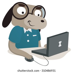 犬 パソコン のイラスト素材 画像 ベクター画像 Shutterstock