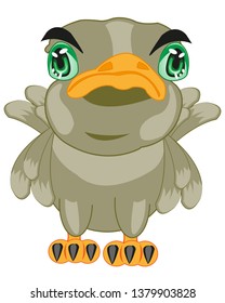 Vector illustration of the cartoon nestling birds