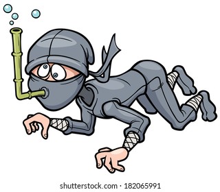 Vector illustration of Cartoon Ninja