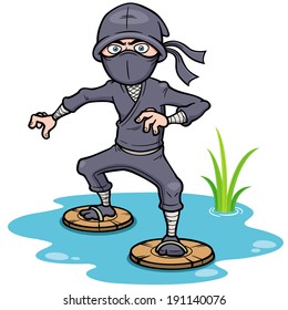 Vector illustration of Cartoon Ninja