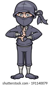 Vector illustration of Cartoon Ninja