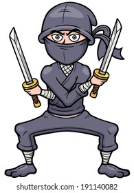 Vector illustration of Cartoon Ninja