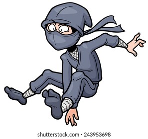 Vector illustration of Cartoon Ninja