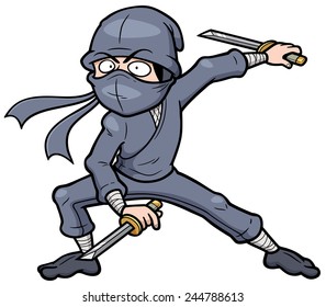 Vector illustration of Cartoon Ninja