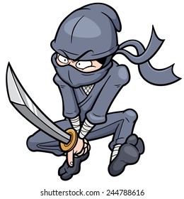 Vector illustration of Cartoon Ninja