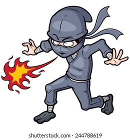 Vector illustration of Cartoon Ninja