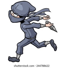 Vector illustration of Cartoon Ninja