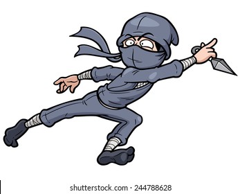 Vector illustration of Cartoon Ninja
