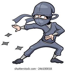 Vector illustration of Cartoon Ninja