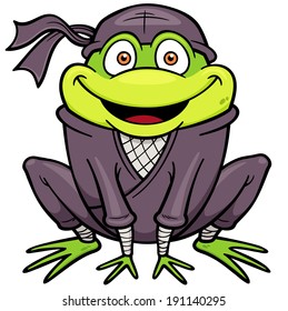Vector illustration of Cartoon Ninja Frog