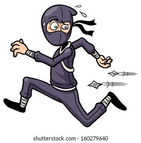 Vector illustration of Cartoon Ninja running
