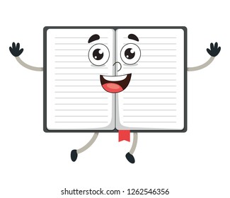 Vector Illustration Of Cartoon Notebook