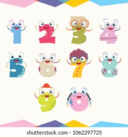 Vector Illustration Of Cartoon Numbers
