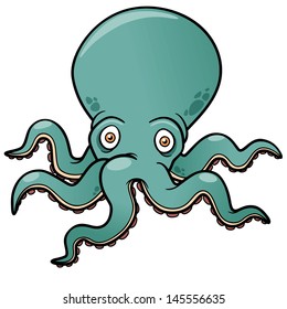 Vector illustration of Cartoon octopus